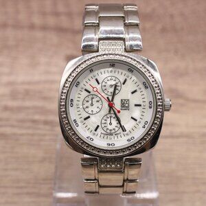 NY&C Chronograph Watch Womens Silver Tone Stainless Steel Classic Singapore Movt